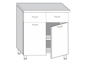2.80.22 Шкаф-стол на 800мм с 2-я ящиками и 2-мя дверцами в Карталах - kartaly.mebel74.com | фото