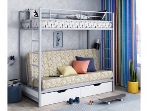 Двухъярусная кровать с диваном Мадлен ЯЯ Серый-пифагор в Карталах - kartaly.mebel74.com | фото