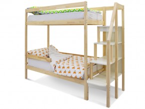 Двухъярусная кровать Svogen с бортиком натура без покрытия в Карталах - kartaly.mebel74.com | фото