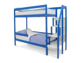 Двухъярусная кровать Svogen с бортиком синий в Карталах - kartaly.mebel74.com | фото 1