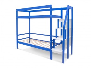 Двухъярусная кровать Svogen с бортиком синий в Карталах - kartaly.mebel74.com | фото 2