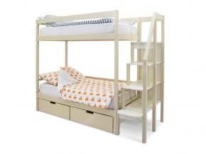 Двухъярусная кровать Svogen с ящиками бежевый в Карталах - kartaly.mebel74.com | фото 1