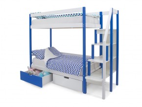 Двухъярусная кровать Svogen с ящиками сине-белый в Карталах - kartaly.mebel74.com | фото 3