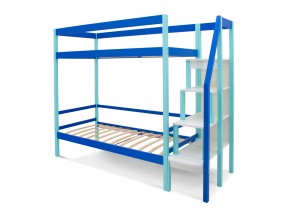 Двухъярусная кровать Svogen с ящиками и бортиком мятно-синий в Карталах - kartaly.mebel74.com | фото 2