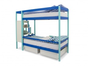 Двухъярусная кровать Svogen с ящиками и бортиком мятно-синий в Карталах - kartaly.mebel74.com | фото 4