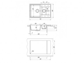 Каменная мойка Dr. Gans Smart Оливия 740 K в Карталах - kartaly.mebel74.com | фото 2