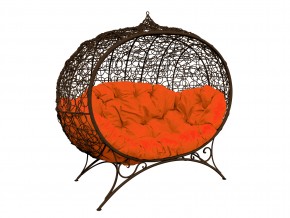 Кокон Улей на ножках с ротангом оранжевая подушка в Карталах - kartaly.mebel74.com | фото 1