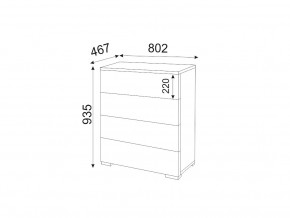 Комод 4 ящика Осло М05 ручка торцевая Кашемир в Карталах - kartaly.mebel74.com | фото 2