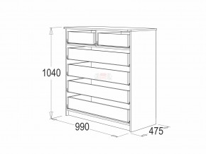 Комод 6 фант венге-млечный дуб в Карталах - kartaly.mebel74.com | фото 3