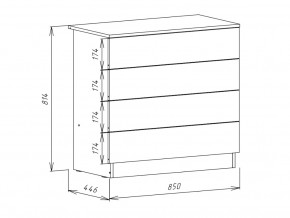 Комод Mamamia 4 ящика Т 09-8-4 Дуб сонома-Белый в Карталах - kartaly.mebel74.com | фото 2