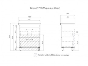 Комплект мебели в ванную Nova 700 2 ящика в Карталах - kartaly.mebel74.com | фото 5