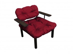 Кресло Дачное бордовая подушка в Карталах - kartaly.mebel74.com | фото