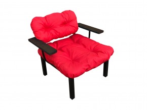 Кресло Дачное красная подушка в Карталах - kartaly.mebel74.com | фото