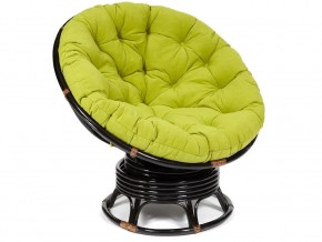 Кресло-качалка Papasan w 23/01 B с подушкой Antique brown, флок Олива в Карталах - kartaly.mebel74.com | фото 1