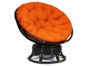 Кресло-качалка Papasan w 23/01 B с подушкой Antique brown, ткань Оранжевый в Карталах - kartaly.mebel74.com | фото 1