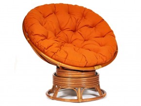 Кресло-качалка Papasan w 23/01 B с подушкой Cognac, ткань Оранжевый в Карталах - kartaly.mebel74.com | фото