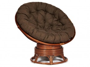 Кресло-качалка Papasan w 23/01 B с подушкой Pecan, ткань Коричневый в Карталах - kartaly.mebel74.com | фото 1