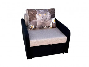 Кресло кровать Канзасик с подлокотниками кот с ромашками-2 в Карталах - kartaly.mebel74.com | фото