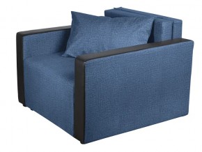 Кресло-кровать Милена с подлокотниками велюр синий в Карталах - kartaly.mebel74.com | фото