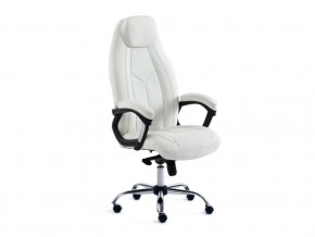Кресло офисное Boss люкс хром кожзам белый в Карталах - kartaly.mebel74.com | фото