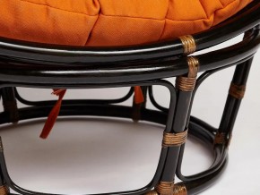 Кресло Papasan 23/01 W с подушкой Antique brown, ткань Оранжевый в Карталах - kartaly.mebel74.com | фото 3