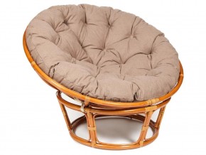 Кресло Papasan 23/01 W с подушкой Cognac, экошерсть Коричневый в Карталах - kartaly.mebel74.com | фото 1