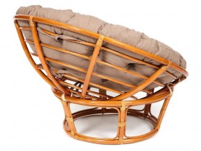 Кресло Papasan 23/01 W с подушкой Cognac, экошерсть Коричневый в Карталах - kartaly.mebel74.com | фото 2