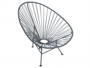Кресло Ракушка с ротангом серый в Карталах - kartaly.mebel74.com | фото 1