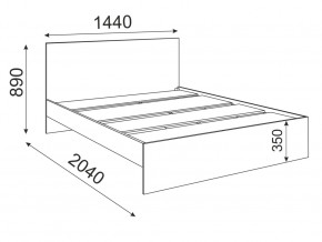 Кровать 1400 Осло модуль М13 с настилом Лайт Дуб млечный в Карталах - kartaly.mebel74.com | фото 2