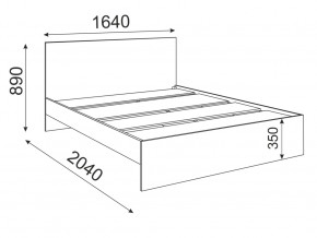 Кровать 1600 Осло модуль М14 с настилом Лайт Дуб Млечный в Карталах - kartaly.mebel74.com | фото 2