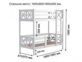 Кровать 2-х ярусная Аист-2 Классика белый 1600х800 мм в Карталах - kartaly.mebel74.com | фото 2