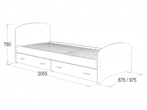 Кровать-6 одинарная с 2-мя ящиками 800*2000 млечный дуб в Карталах - kartaly.mebel74.com | фото 2
