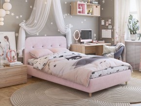 Кровать 900 Лео велюр нежно-розовый в Карталах - kartaly.mebel74.com | фото 4