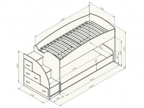 Кровать чердак Дюймовочка 4/2 Голубой в Карталах - kartaly.mebel74.com | фото 2