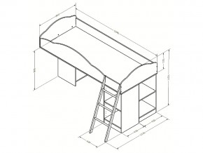 Кровать чердак Дюймовочка 5.1 Салатовый в Карталах - kartaly.mebel74.com | фото 2