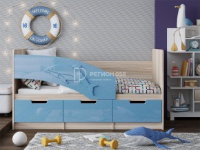 Кровать Дельфин-6 МДФ 1600 Голубой металлик в Карталах - kartaly.mebel74.com | фото