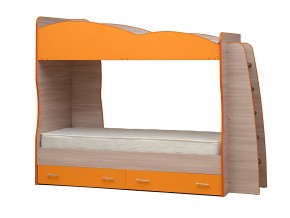 Кровать детская двухъярусная Юниор 1.1 оранжевая в Карталах - kartaly.mebel74.com | фото 1