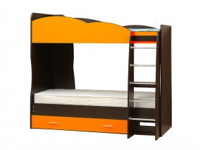 Кровать детская двухъярусная Юниор 2.1 оранжевая в Карталах - kartaly.mebel74.com | фото
