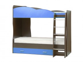 Кровать детская двухъярусная Юниор 2.1 синяя в Карталах - kartaly.mebel74.com | фото 1
