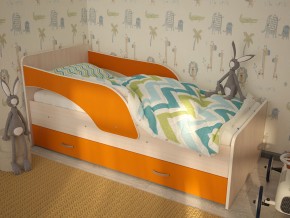 Кровать детская Максимка млечный дуб-оранж в Карталах - kartaly.mebel74.com | фото