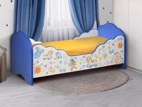 Кровать детская с бортом Малышка №3 700*1400 синяя в Карталах - kartaly.mebel74.com | фото