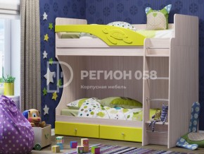 Кровать двухъярусная Бемби МДФ Лимон матовый в Карталах - kartaly.mebel74.com | фото 1
