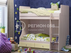 Кровать двухъярусная Бемби МДФ Ваниль матовая в Карталах - kartaly.mebel74.com | фото