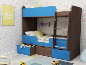 Кровать двухъярусная Малыш двойняшка бодега-голубой в Карталах - kartaly.mebel74.com | фото