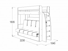 Кровать-диван двухярусная Омега 17 млечный дуб в Карталах - kartaly.mebel74.com | фото 2