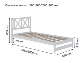 Кровать односпальная Аист-7 Классика белый 1800х900 мм в Карталах - kartaly.mebel74.com | фото 2