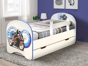 Кровать с фотопечатью с 1 ящиком Мотоцикл 700*1400 в Карталах - kartaly.mebel74.com | фото