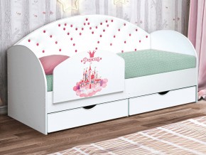 Кровать с продольной мягкой спинкой Корона №4 800х1900 мм белая в Карталах - kartaly.mebel74.com | фото 2
