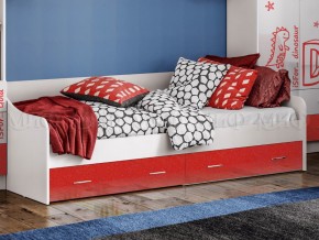 Кровать с ящиками Вега Алфавит Красный в Карталах - kartaly.mebel74.com | фото