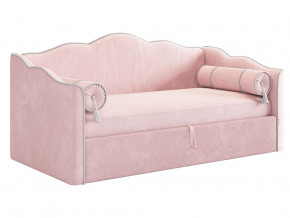 Кровать софа Лея 900 велюр нежно-розовый/галька в Карталах - kartaly.mebel74.com | фото 1